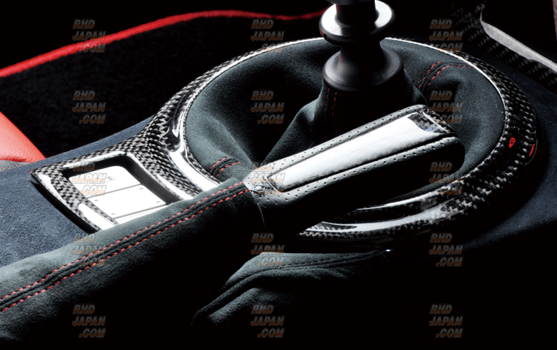 Liberal Premium Carbon Interior Series Side Brake Lever Black Carbon & Leather with Red Stitch - 86 ZN6 BRZ ZC6